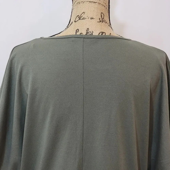 ZARA Womens Regular Oversized Army Green Shirt Dress Shark Bite Hem Size Small - Picture 8 of 16